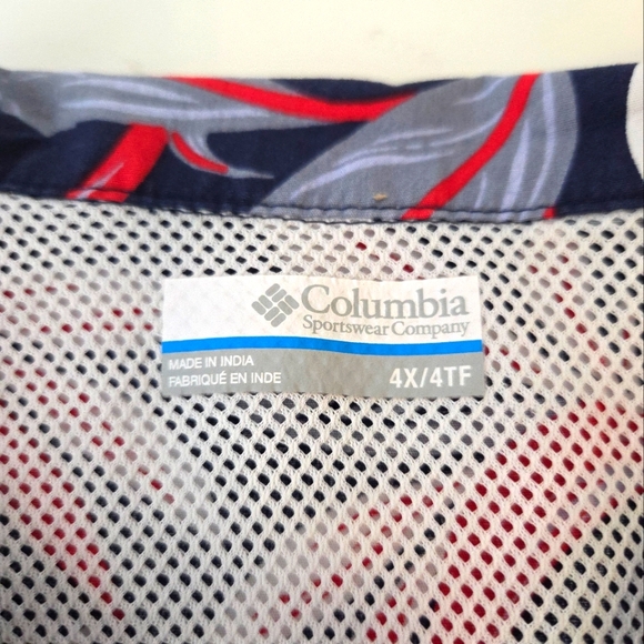 Columbia PFG Men's Big & Tall Trollers Tropical Short Sleeve Shirt Size 4X - Picture 6 of 9